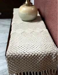  Unique  Cotton Table  Runner - Free Size, Cream, Cotton, Pack of1